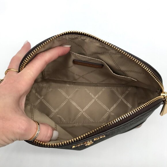 Michael Kors Brown Coated Canvas Large Jet Set Charm Dome - Picture 11 of 11